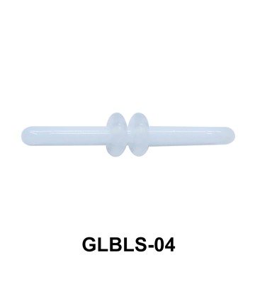 Glass Barbell with Two Trasparent Silicon Ring Outer GLBLS-04